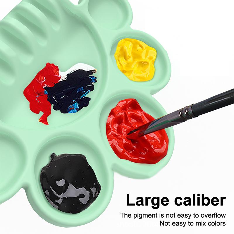 Silicone Paint Palette With Pen Holder Pigment Dispensing Tray Art Student Tools Painting Supplies For Watercolor Oil Propylene
