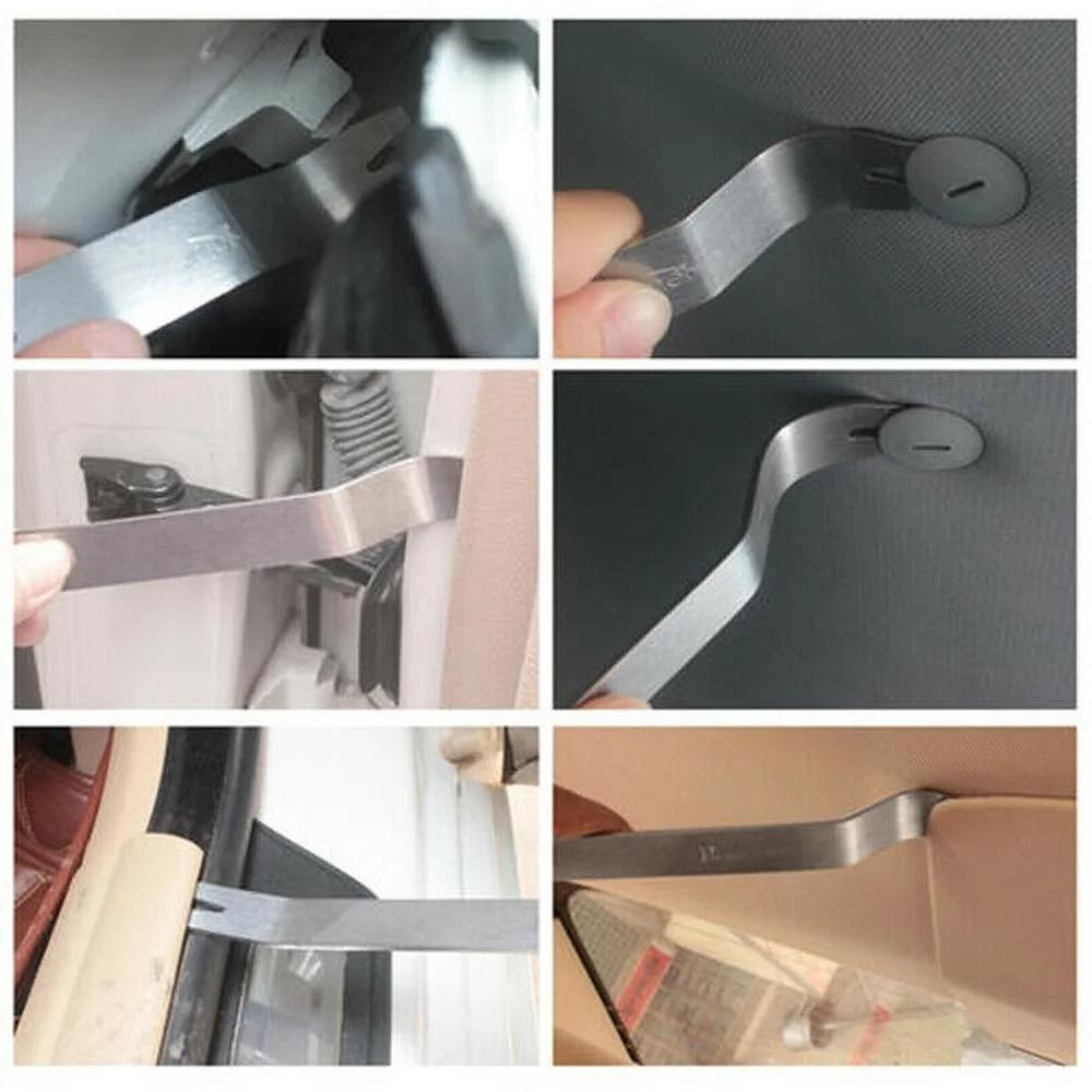 Car Inner Removal Tool 6pcs Kit Auto Car Radio Door Clip Panel Audio Removal Installer Pry Tool with Canvas Bag
