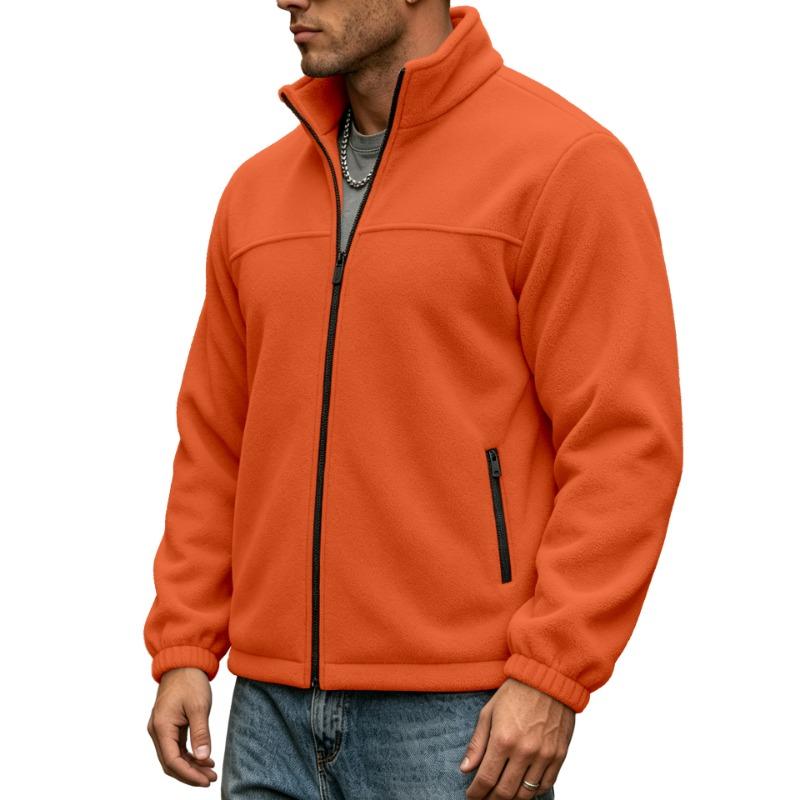 Men S Casual Fleece Lined Stand Collar Zip Up Sweatshirt