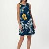 Women's Fashion Beach Dress Sleeveless Round Neck Floral Print Dress