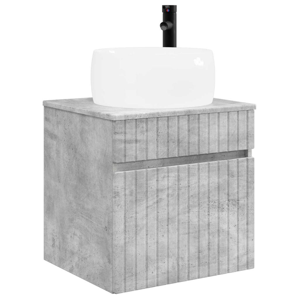 Bathroom Cabinet Set 5 Pcs Concrete Grey 53 X 15.5 X 70 Cm
