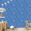 Wallpaper School Supplies Blue and Azure, Blue Background 50x1000