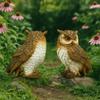 Statue de Hibou en Résine Oiseau Simulé Figurine Miniature Mignonne Ornement de Bureau Bureau