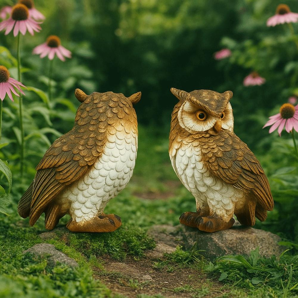 Statue de Hibou en Résine Oiseau Simulé Figurine Miniature Mignonne Ornement de Bureau Bureau