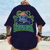 New Trendy Men's T-Shirt 3d Panda Back Print T-Shirt For Men Street Hip Hop Tees Oversized T Shirt Man Clothes Half Sleeve Tops
