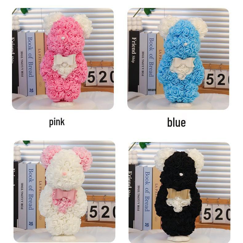 Macaron Bear & Flower Gift: Perfect for New Year, Valentine's, Birthday - Ideal for Best Friends, Girlfriends, or Kids