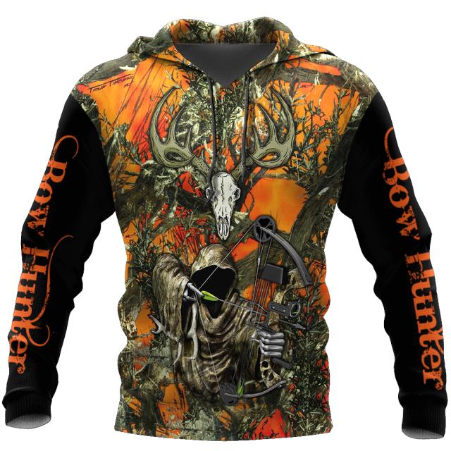 Grim Reaper Bogenjäger Camo 3D Gedruckter Herren Hoodie Harajuku