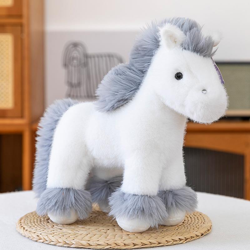 New White Horse Plush Toy Doll Cute Simulated Foal Doll Children's Birthday Gift