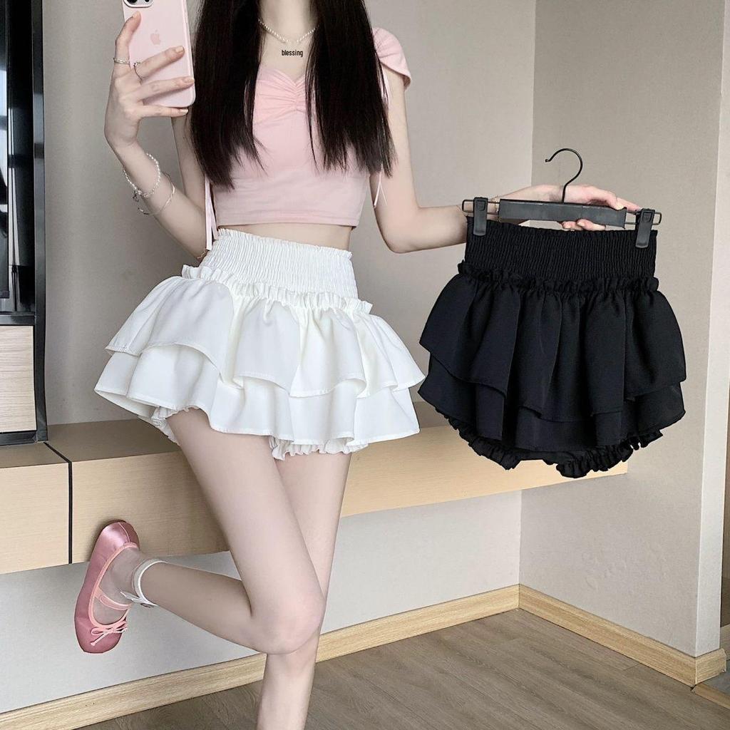 Women's High-Waist Ballet-Style A-Line Skirt: Sweet & Spicy Summer Puff Design, Anti-Exposure, Short & Flared.