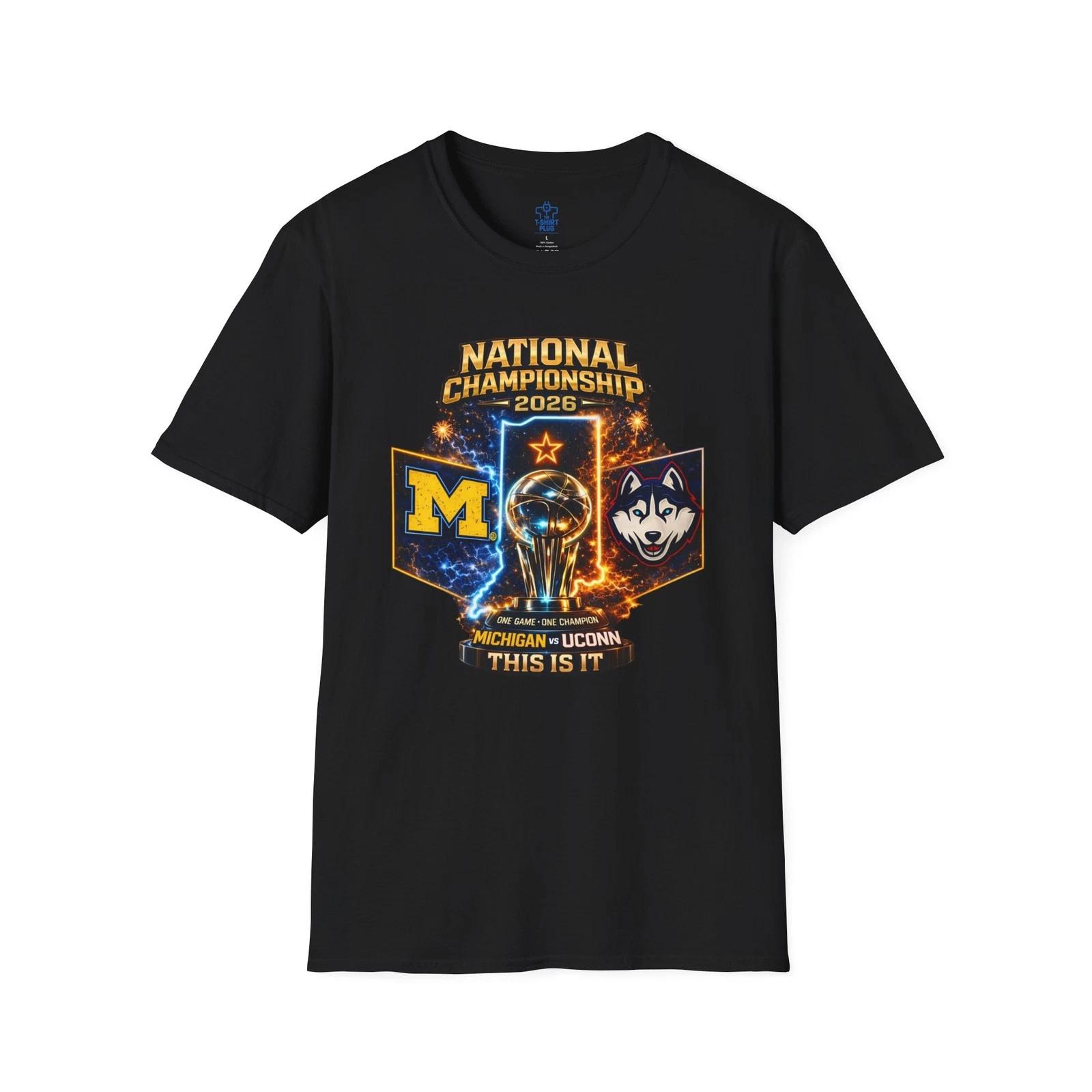 Michigan vs UConn Championship T shirt | March Madness Final Four Tee 4XL