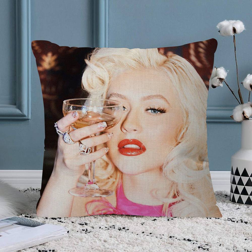 Christina Aguilera Singer Cushion Cover x Polyester Sofa Cushions Decorative Throw Pillows Home Decoration Pillowcover