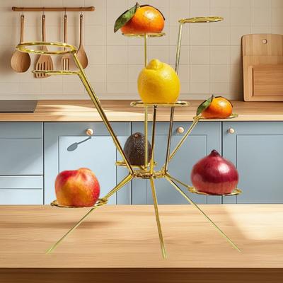 Exploding Fruit Bowl Sculpture Hand-Welded Metal Centerpiece for Table Decor Radial Design Fruit Tray Modern Home Art Gift for Housewarming