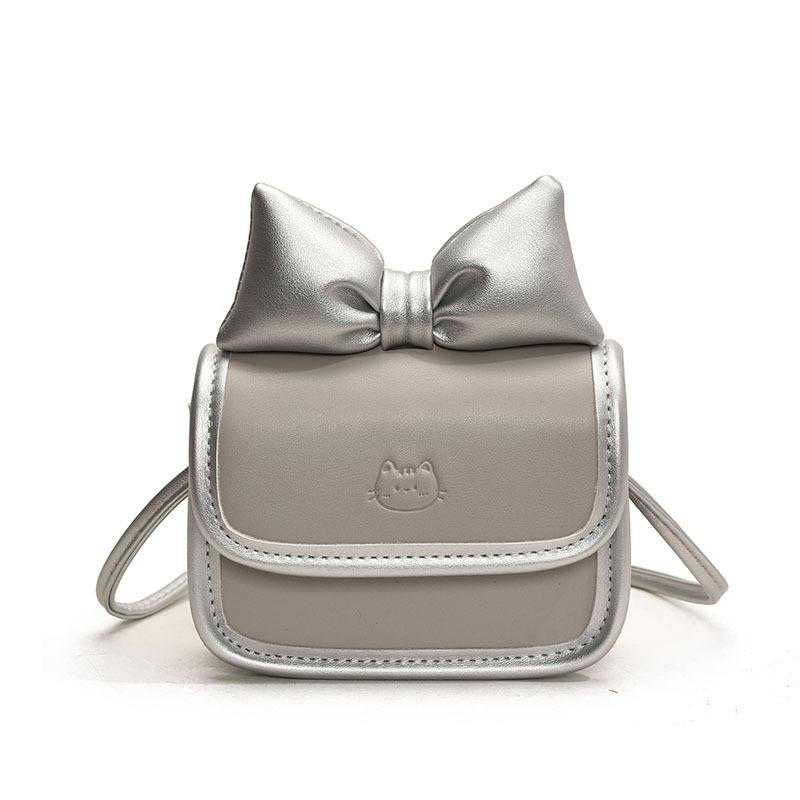 2025 Spring New Contrasting Color Bag Fashionable Sweet Style Girl Bow Shoulder Messenger Bag Mini Change Bag