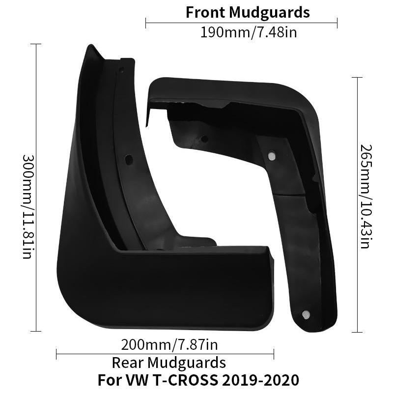 For Vw T Cross Volkswagen Fender T-Cross Mud Flaps Front Rear Wheel Car Mudguard Cover Guards Mudflaps Accessories 4PC