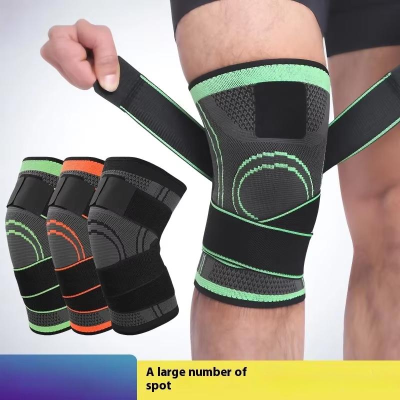 Compression strap wrapped knee pads for basketball, running, fitness, cycling, knitted sports, compression and breathability