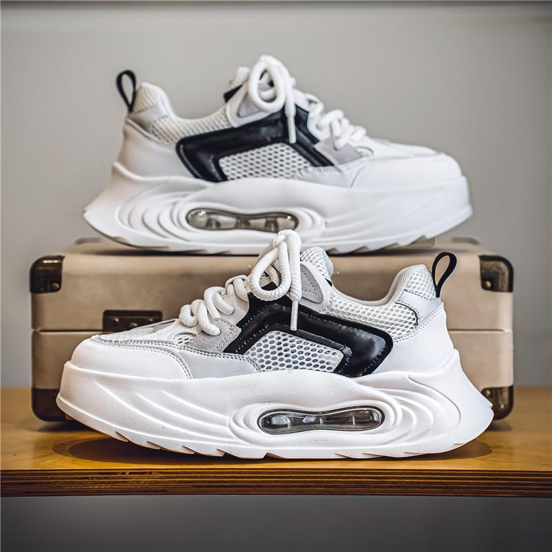 

Summer new casual comfortable breathable sports shoes mesh low-top running youth casual shoes men s shoes dad shoes 44 білий