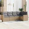 VidaXL Garden Lounge Set with Cushions 5 Pcs Beige Braided Resin 3218919