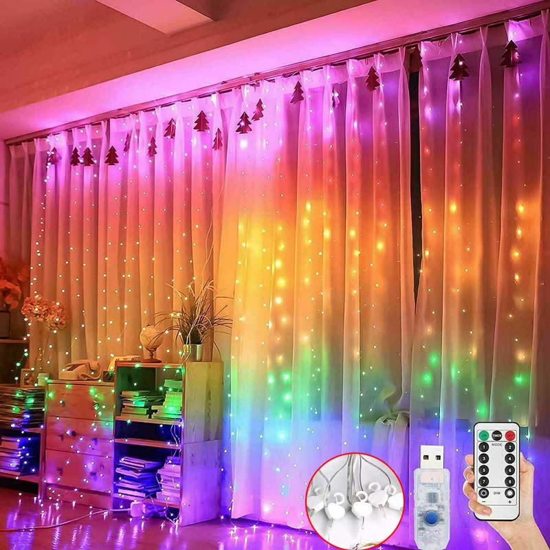 LED Curtain Fairy Lights String Indoor/Outdoor Backdrop Wedding Xmas Party USB LED Curtain Fairy Lights String Indoor/Outdoor Backdrop Wedding Xmas Party USB