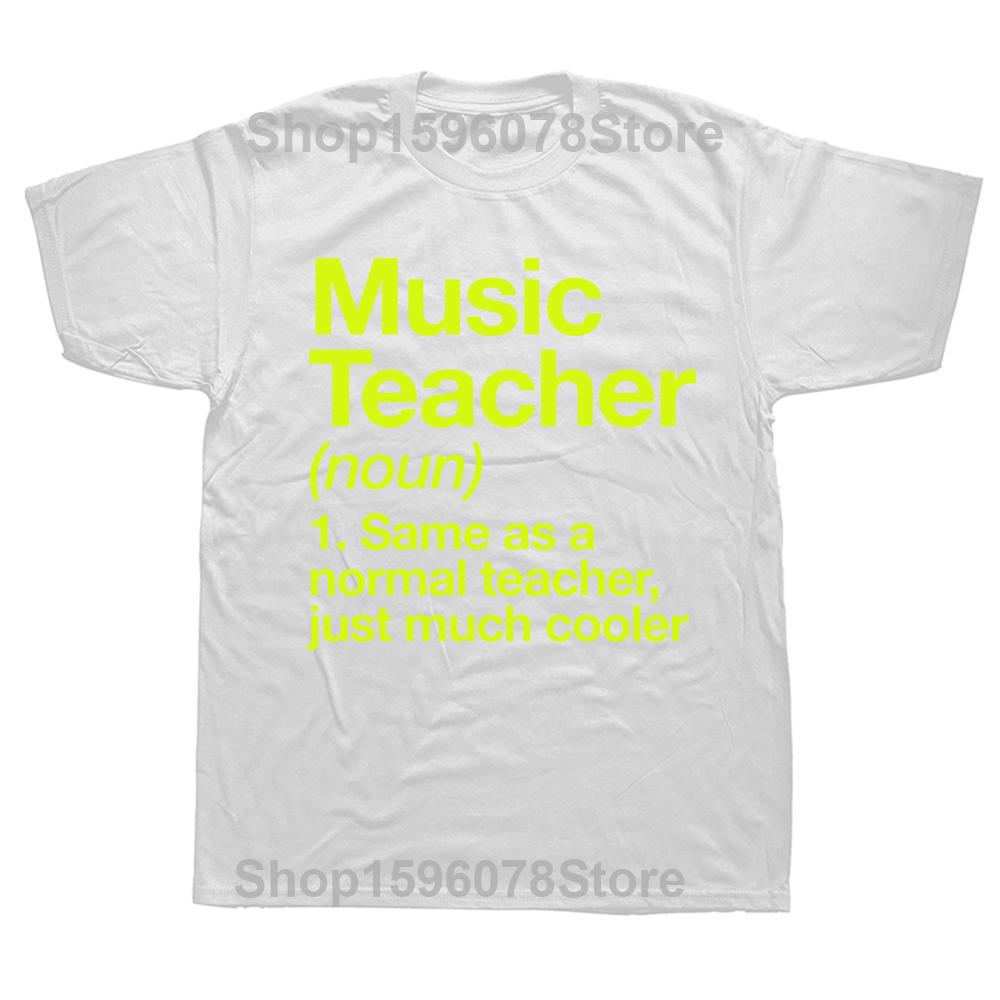 Novinka Úžasný učitel hudby Definice Trička Grafická Bavlna Streetwear Krátký Rukáv Narozeninové Dárky Letní Styl Tričko