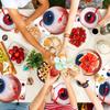 Halloween Eyeball Theme Party Supplies Set Scary Disposable Tableware Kit Plates/Napkins/Banner/Tablecloth Decor All-in-One Pack