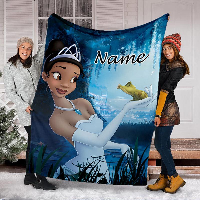 Customizable Princess Throw Blanket – Personalized Name, All-Season Cozy Snug Blanket, Machine Washable, Personalized Blanket
