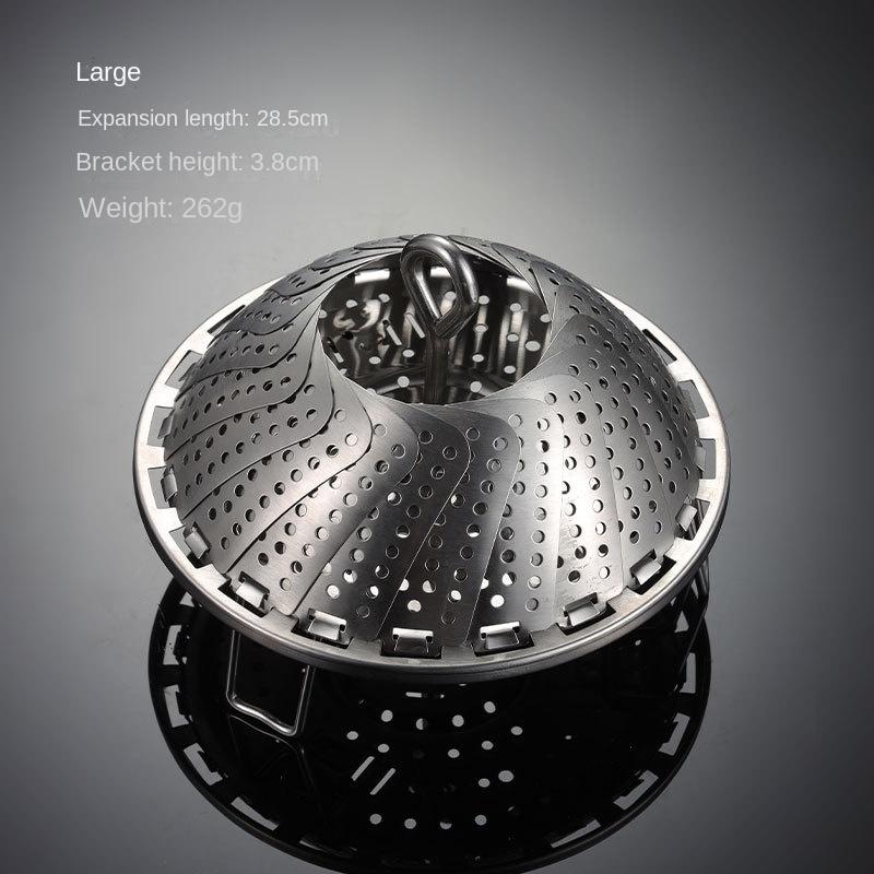 HANYANG 304 Stainless Steel Folding Steamer Tray Steam Rack Steam Drawer Telescopic Lotus Fruit and Vegetable Tray Draining Tray