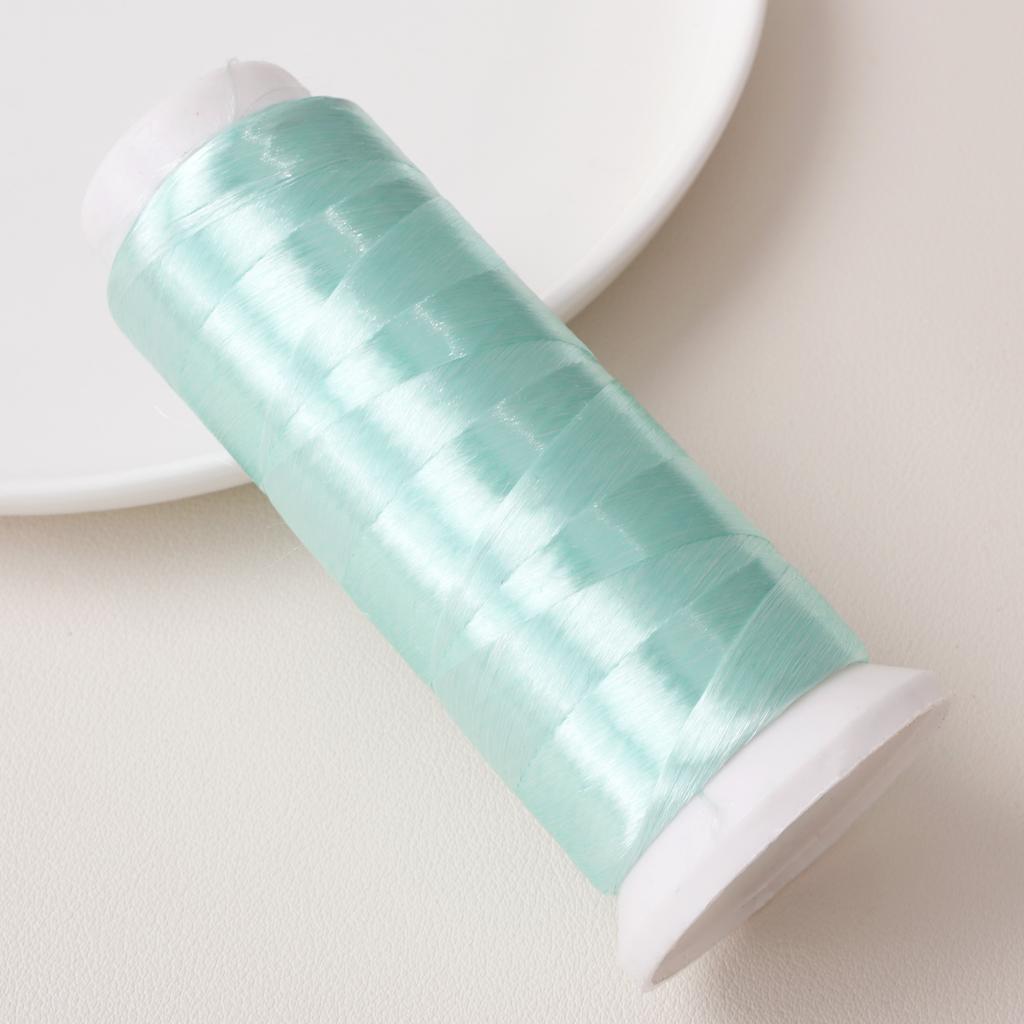 Fil polyester sans nœuds, 1 200 mètres, fil floral enveloppé de velours, pour la fabrication de bracelets, colliers et bijoux