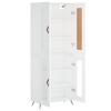Highboard in White 69.5 x 34 x 180 cm engineered wood