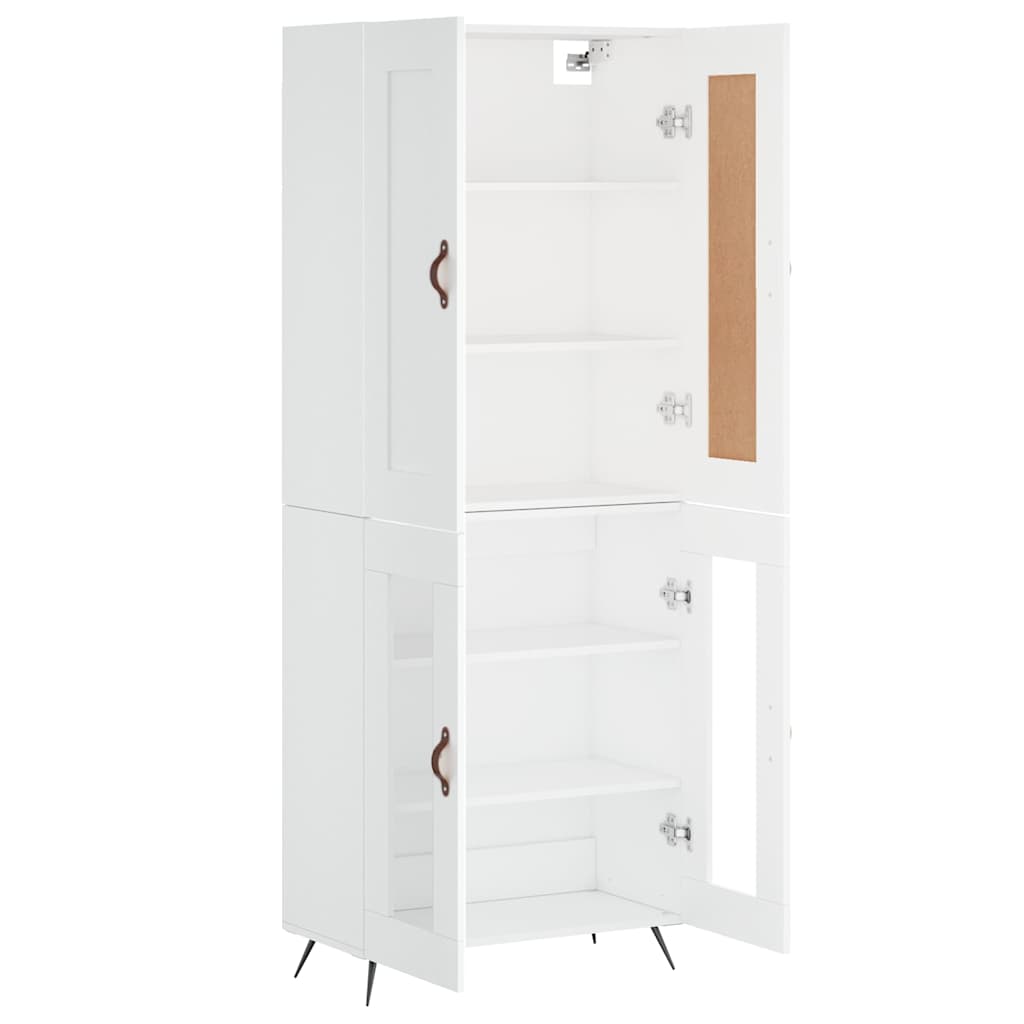 Highboard in White 69.5 x 34 x 180 cm engineered wood