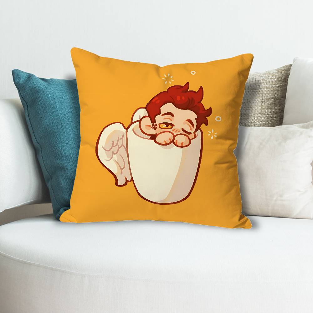 GGood OOmens TV Anime Celebrity Merchandise AllMatch Printed Pillow Case Sofa Car Office Room Decoration Protector
