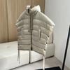 Schinteon Women Down Irregular Vest with Hood Sleeveless Jacket Solid Fashionable Autumn Winter