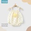 Youqi Newborn Summer Triangle Romper - Thin Style Baby Bodysuit with Straps, Class A, Size 6