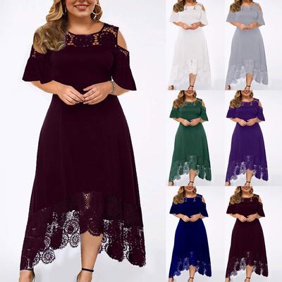 Robe fourreau sans bretelles à manches courtes et à volants en dentelle pour femmes