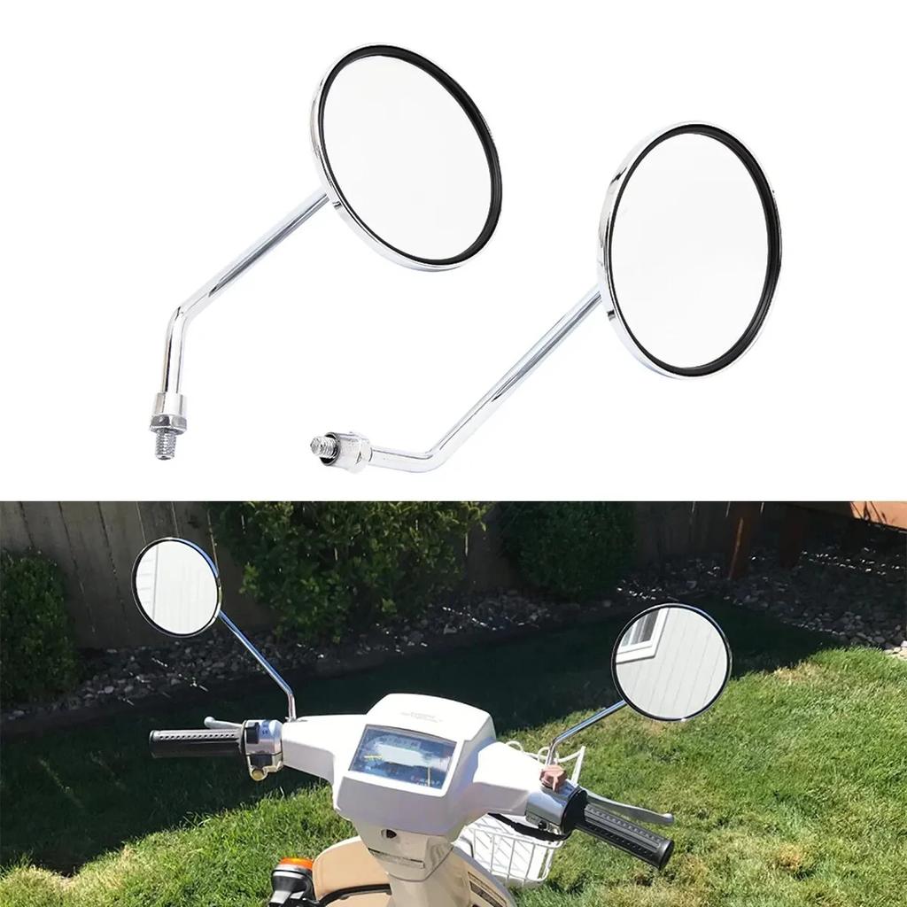 Oglinzi retrovizoare universale de 10 mm pentru motociclete Scooter Oglinda laterală rotundă cromată pentru Suzuki GN 125 Yamaha Jog BWS BWS 100 125 Vino