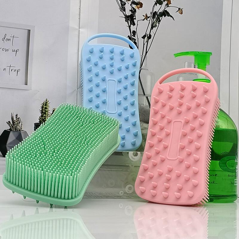 Double-sided Silicone Bath Brush with Lanyard