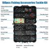 180Pcs Fishing Swivels Accessories Kit Barrel Swivels Ball Bearing Swivels Fishing Snap Swivels Sinker Slide Connector Tools