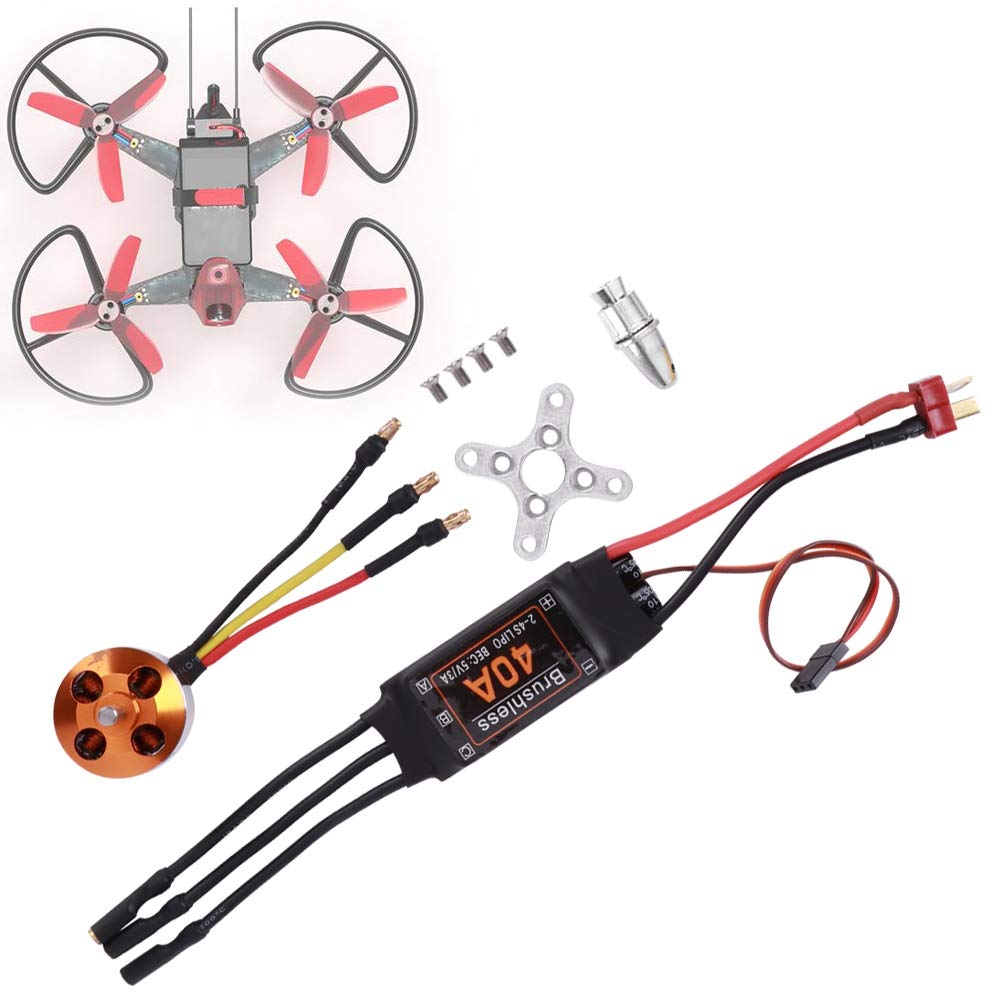 40A Brushless Motor ESC A2217 KV1100 / KV1250 / KV2300 / Safety Protection / Programmable for Remote Control Drones (A22172300KV)