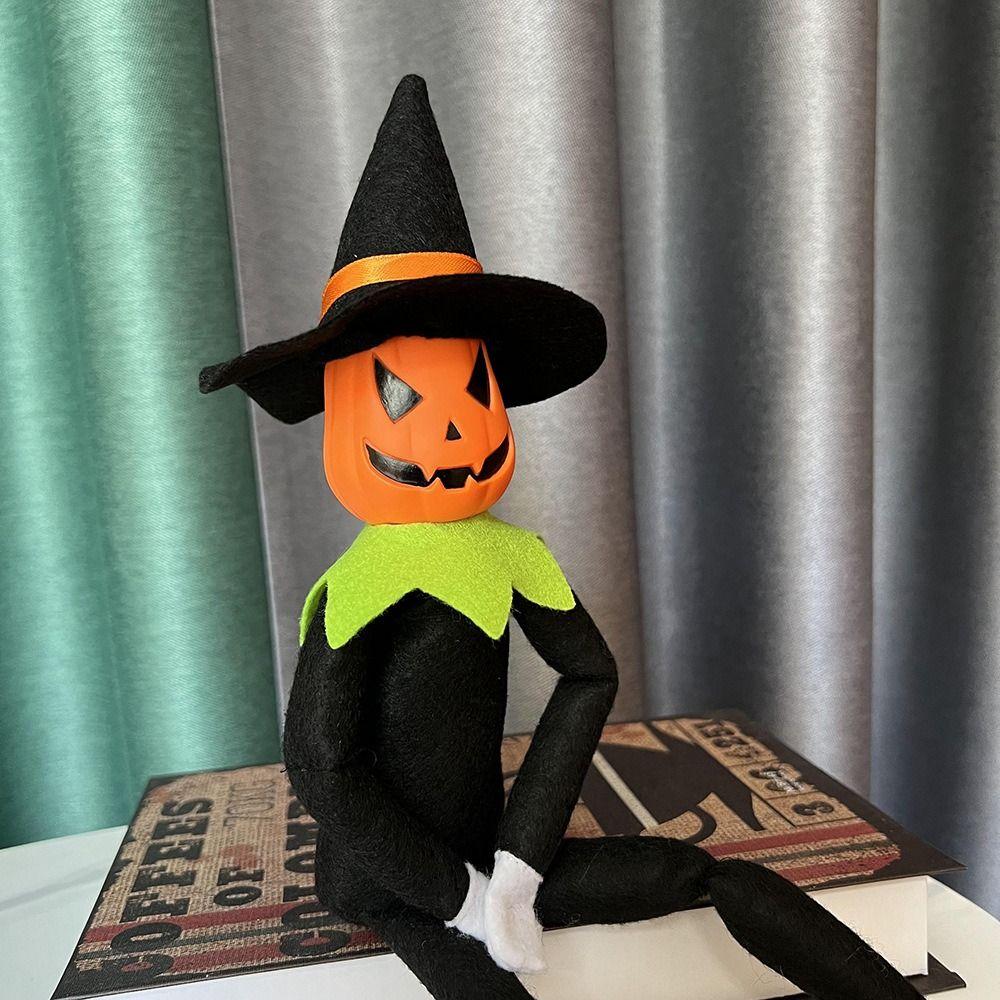 With Hat Pumpkin Elf Creative Pumpkin Doll Halloween Elf Felt Doll  Children's Gifts