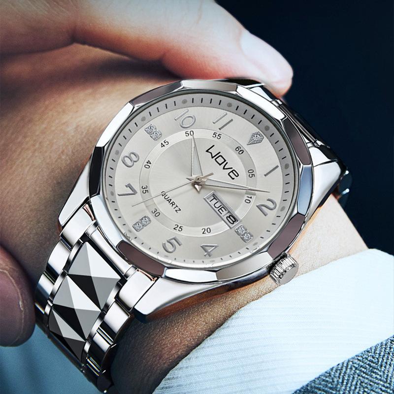 Langjue Men'S Watch Luminous Watch, Weekly Double Calendar Quartz Watch, Couple Watch