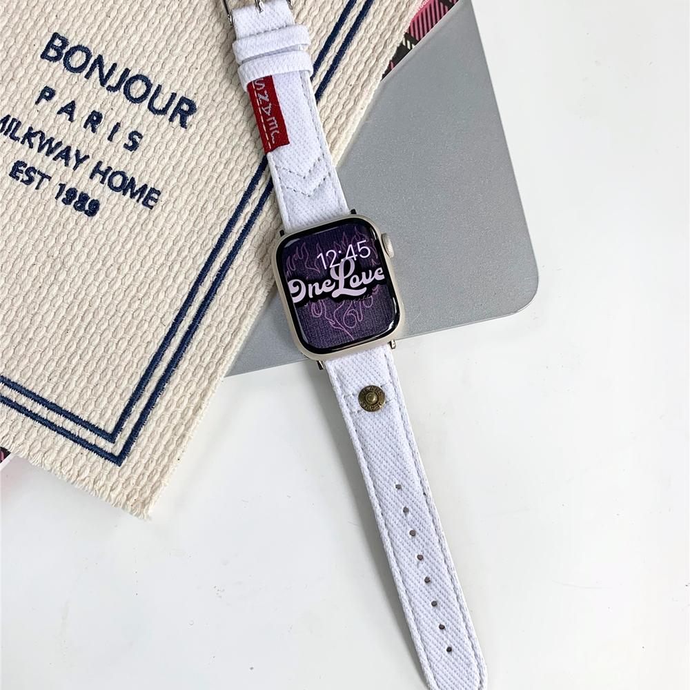 Moda Denim Kanvas Bant Apple Watch Serisi için Ultra 8 7 6 5 4 3 2 Se Toka Kayışı Iwatch 40 44mm 41 45mm 49mm Aksesuarları