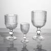 American Short BarwareStem Striped Red Wine Glass Set with Wide Mouth for Ice Cream and Hotel