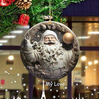 2D Acryl Weihnachtsornament Leichtgewichtige Heim Büro Innen Weihnachtsfeier Weihnachtsbaum Hängedekoration Anhänger Festivalgeschenk
