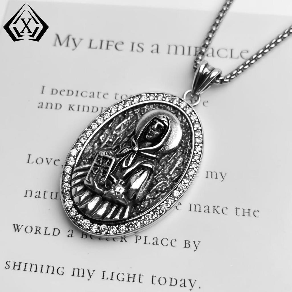 Cross-Border TK Shein Pendant: Punk Hip-Hop Gothic Dark Style Heavy Industry Necklace