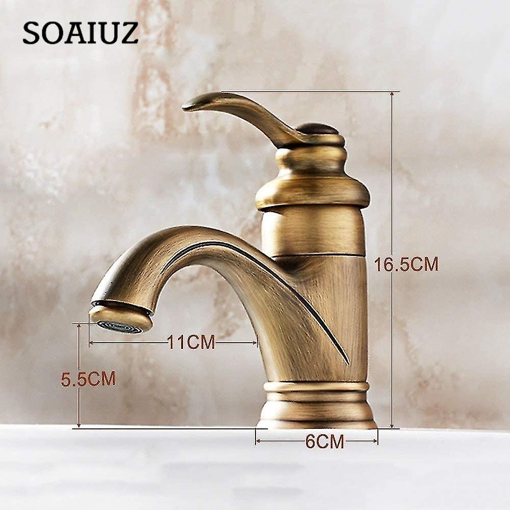 Antiker Retro-Badewannenhahn, europäisches Becken, heißes und kaltes Badezimmer-Waschbecken, WC-Handwaschwasserhahn