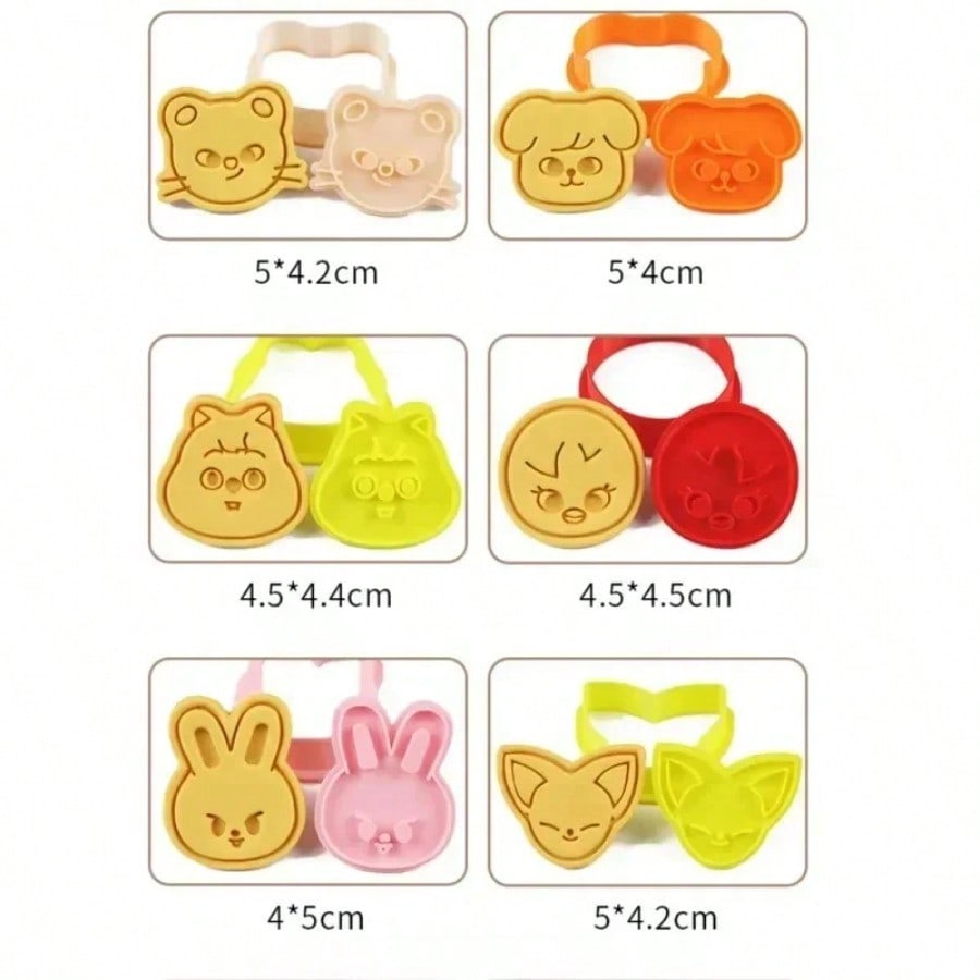 Straykid Kpop Skzoo Cartoon Biscuit Mold Cute Kitchen Accessory Press Seal Baking Tool Ideal Stray Gift 3D Kid Friendly Entertaining Fun Play Safe