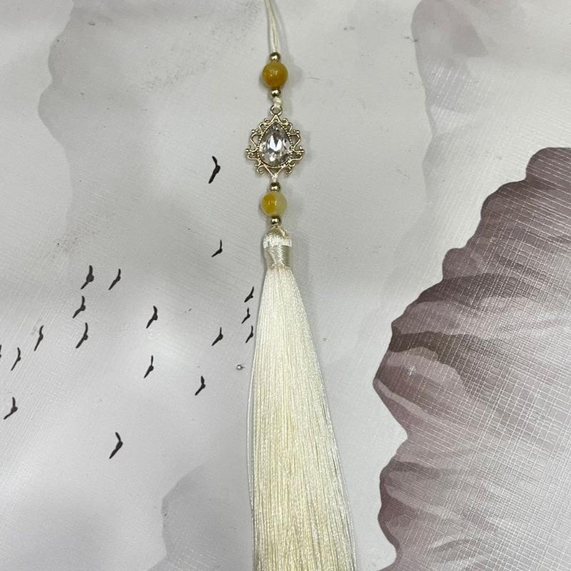 Vintage Chinese Hanfu Pendant Traditional Tassels Waterdrop Waist Pendant Fashionable Jewelry Decor for Celebrations