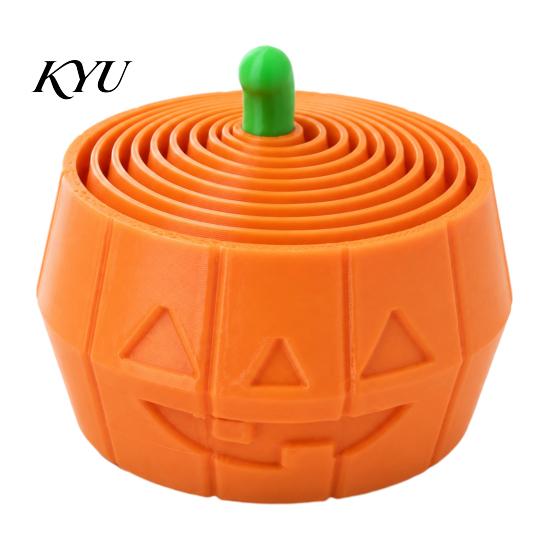 Creative Desk Ornaments 3D Printed Halloween Pumpkin Fidget Toy, Retractable Spiral Stress Relief Eco Friendly Pla Toys Ornament, Flexible PLA Sensory