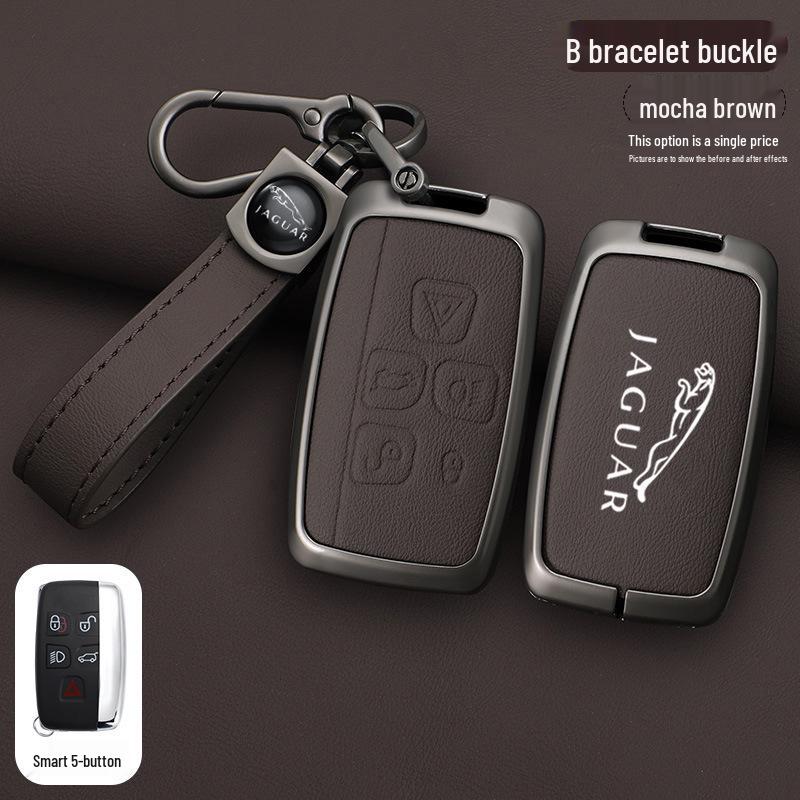 Jaguar XJ/XEL/XFL/FTYPE/EPACE Men's Leather Key Case with Metal Buckle