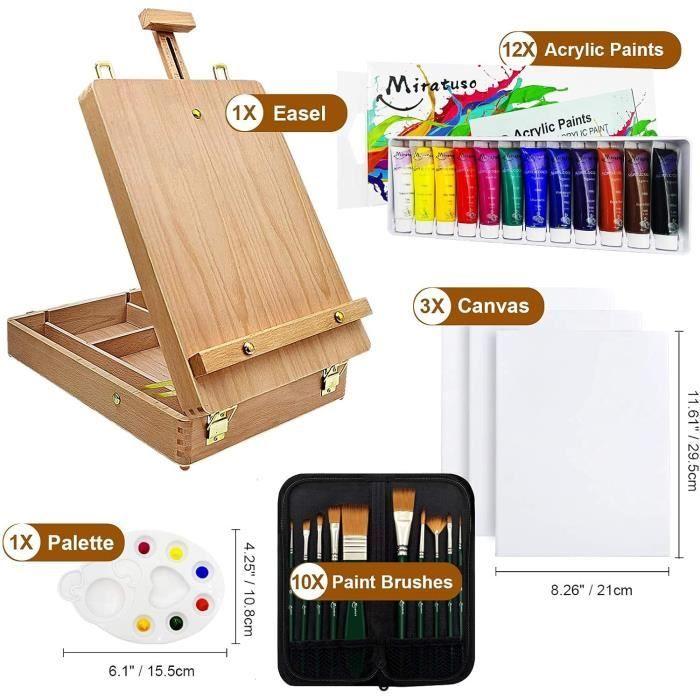 Acrylic Paint Set - Samoart - 27 Pieces - Table Easel - Non-toxic - for Children