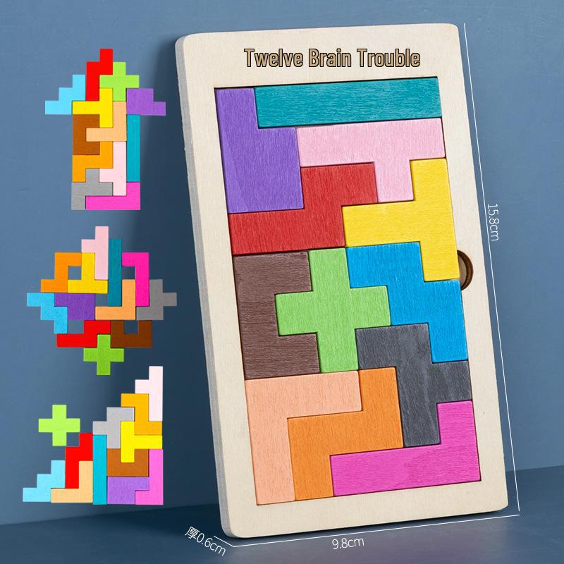 

54T Magic Fight L Деревянный Тетрис Пазл Строительные Блоки - Детская Развивающая и Интеллектуальная Игрушка